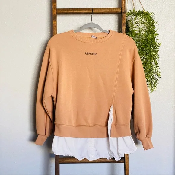 Happy Today Button Down Shirt Sweater Combo - Picture 2 of 10